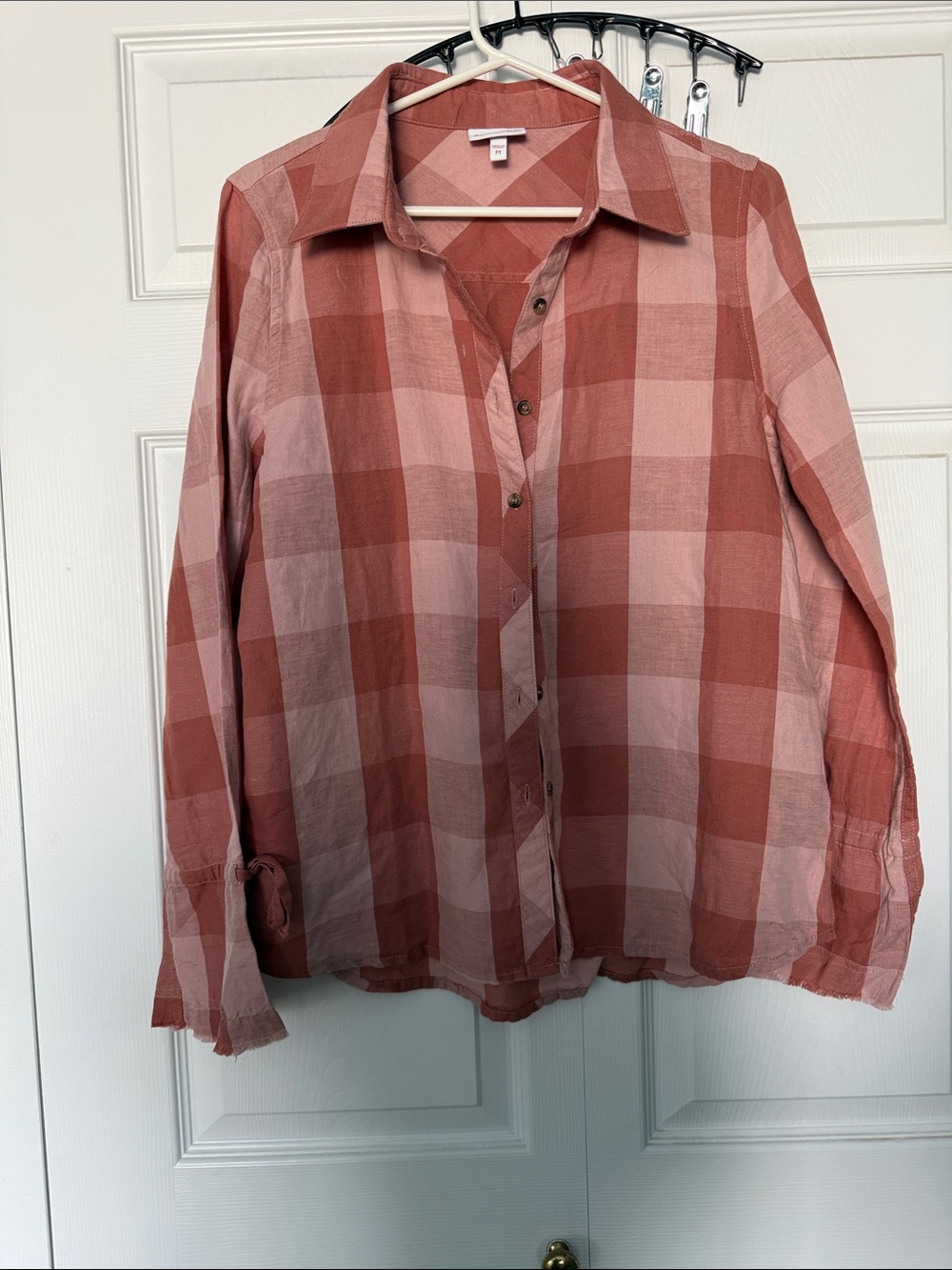 Shyanne Rust and Pink Plaid Button-Down Shirt